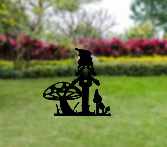 Gnome Garden Stakes - Metal Art