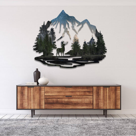 Yosemite Night Deer - Metal Wall Art
