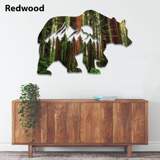 Printed Bear - Metal Wall Art