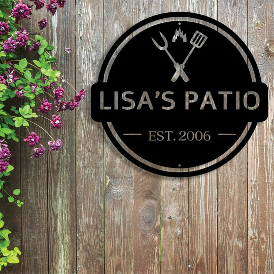 Personalized Backyard BBQ Sign - Metal Wall Art