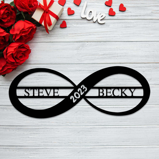 Personalized Infinity Love Sign - Metal Wall Art