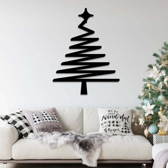 Abstract Christmas Tree - Metal Wall Art