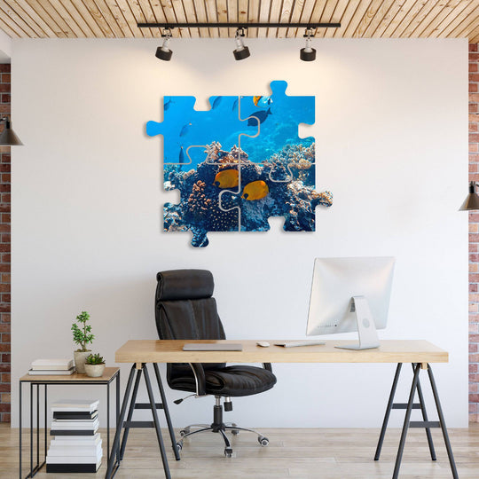 Ocean Reef Four Piece Puzzle - Metal Wall Art