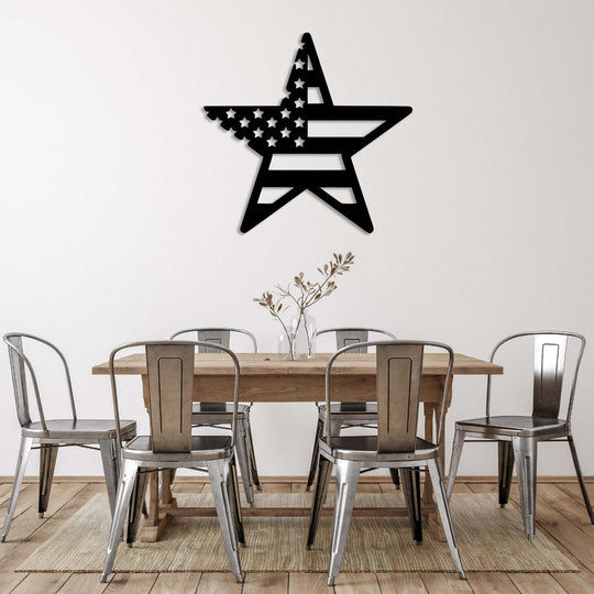 American Flag Star - Metal Wall Art