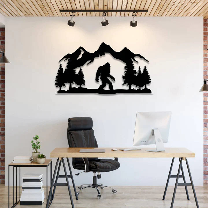 Bigfoot Silhouette Metal Wall Art Metalplex