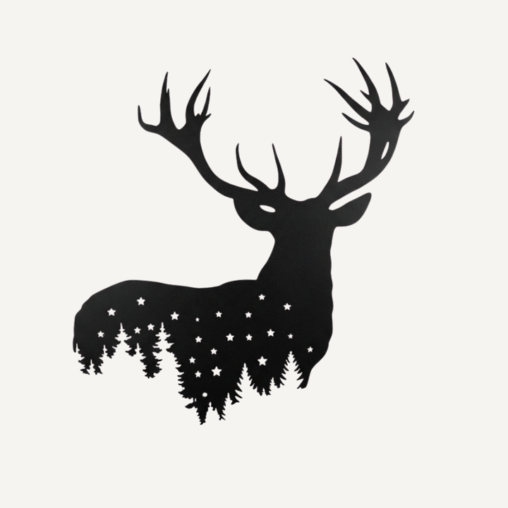 Deer Design Metal Wall Art – Rustic Wildlife Nature Home Decor