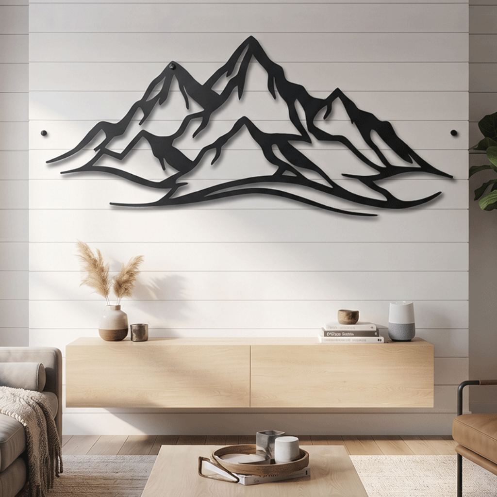 Mountain Range Metal Wall Art – Recycled Aluminum Decor