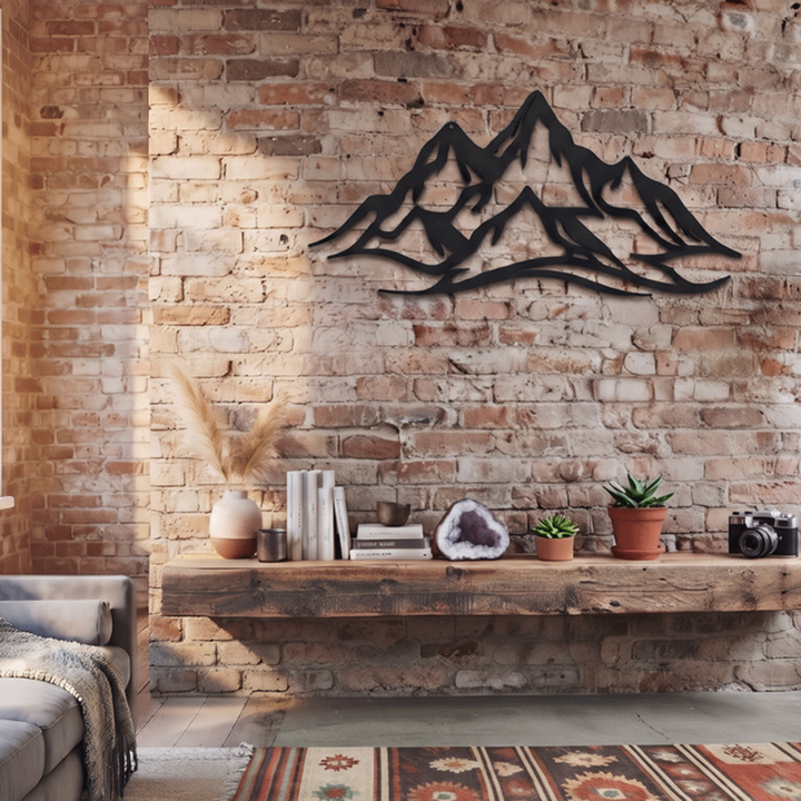 Mountain Range Metal Wall Art – Recycled Aluminum Decor