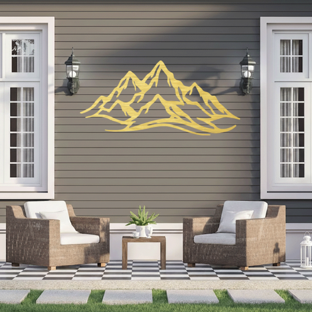 Mountain Range Metal Wall Art – Recycled Aluminum Decor