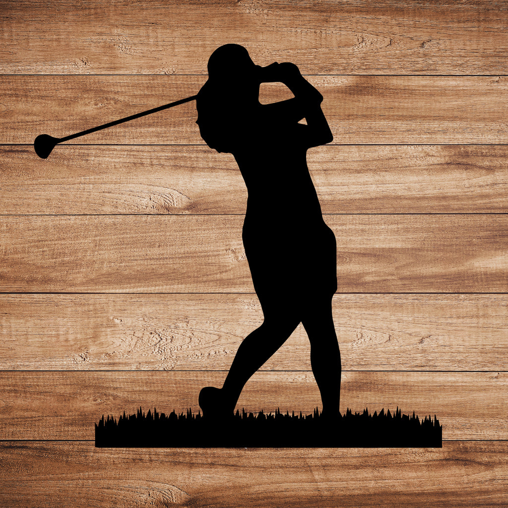 Female Golfer - Metal Wall Art - MetalPlex