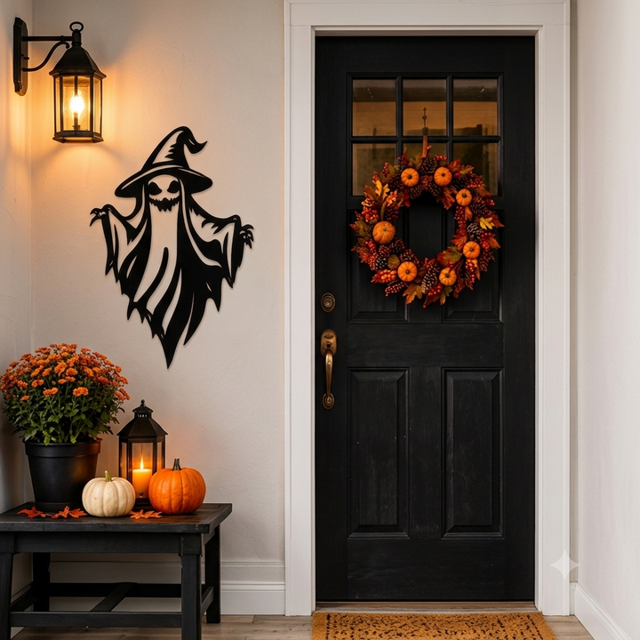 Spooky Witch Ghost Metal Wall Art, view 2 by MetalPlex