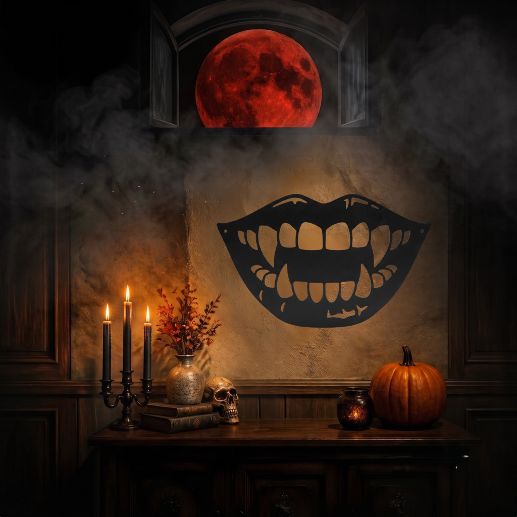 Spooky Lips Metal Wall Art