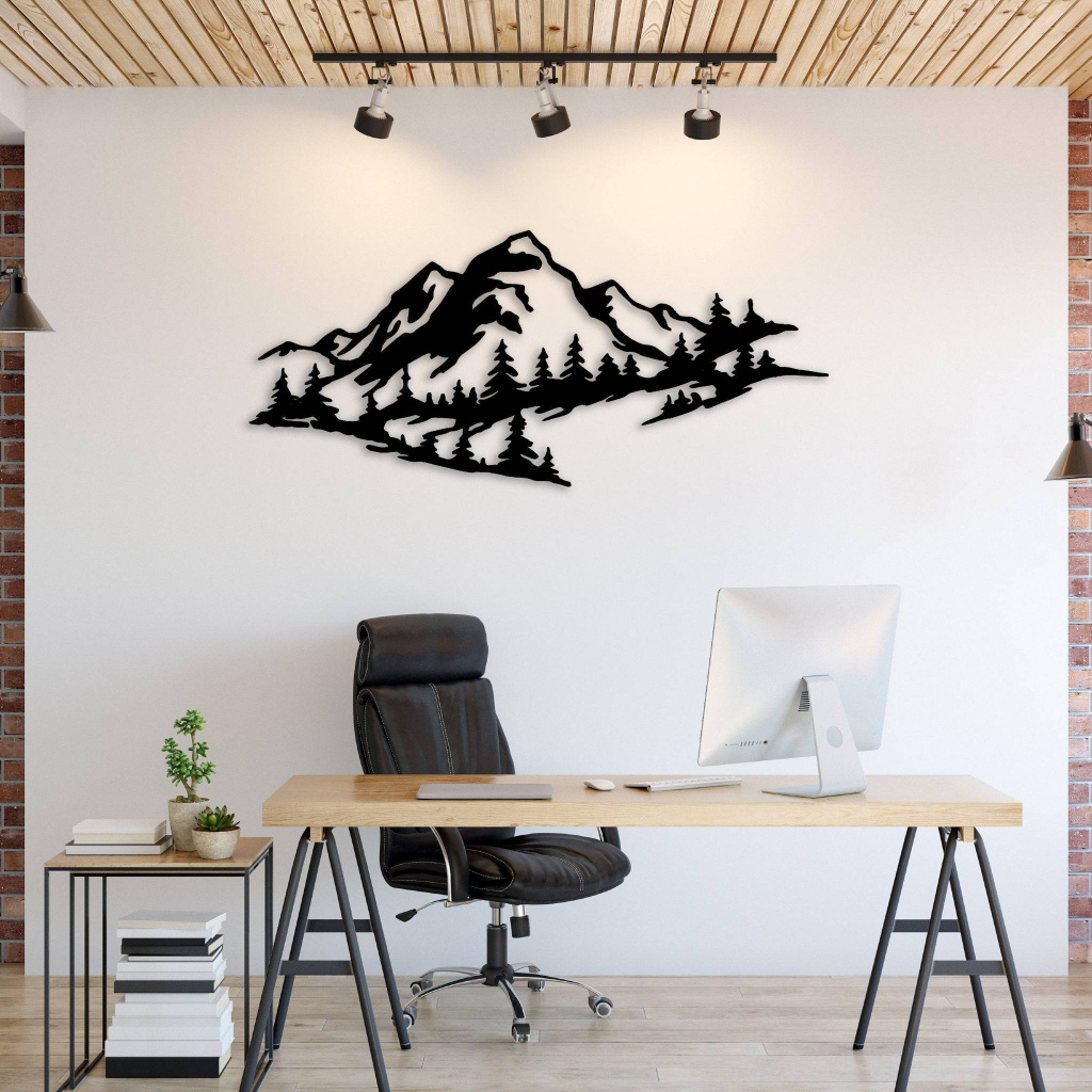 Mountain Range View Metal Wall Art