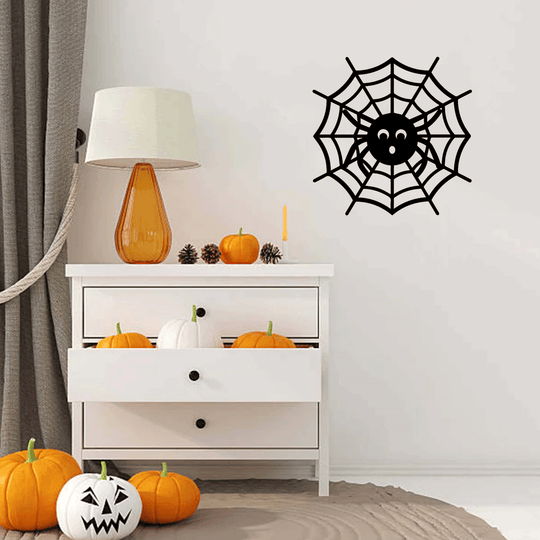 Halloween Spider Web Metal Wall Art