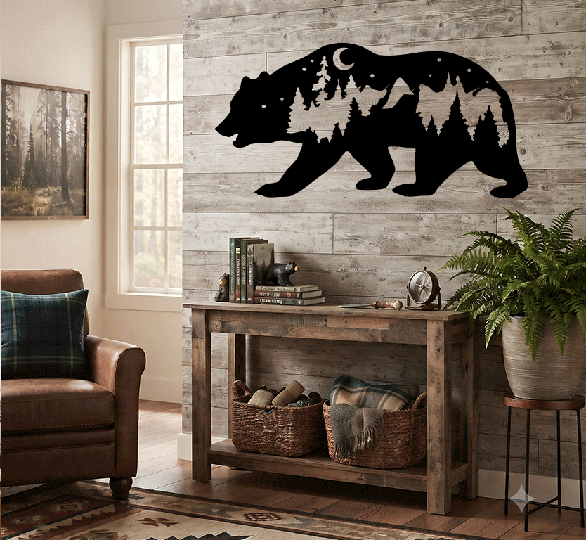 Bear Metal Wall Art, view 2 by MetalPlex