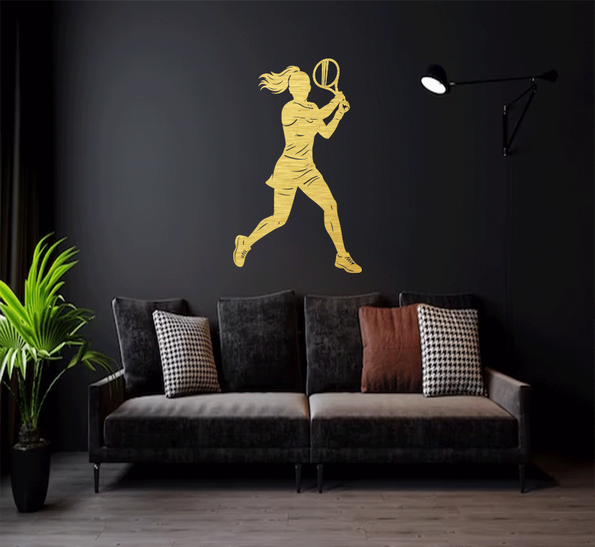Female Tennis Player Metal Wall Art