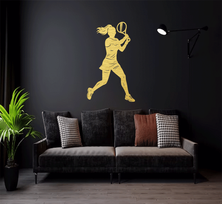 Female Tennis Player Metal Wall Art