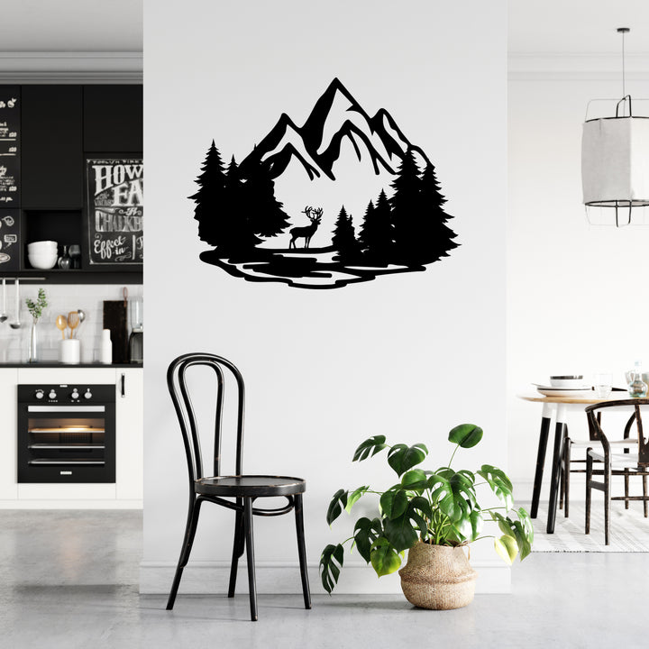 Mountain Deer Metal Wall Art