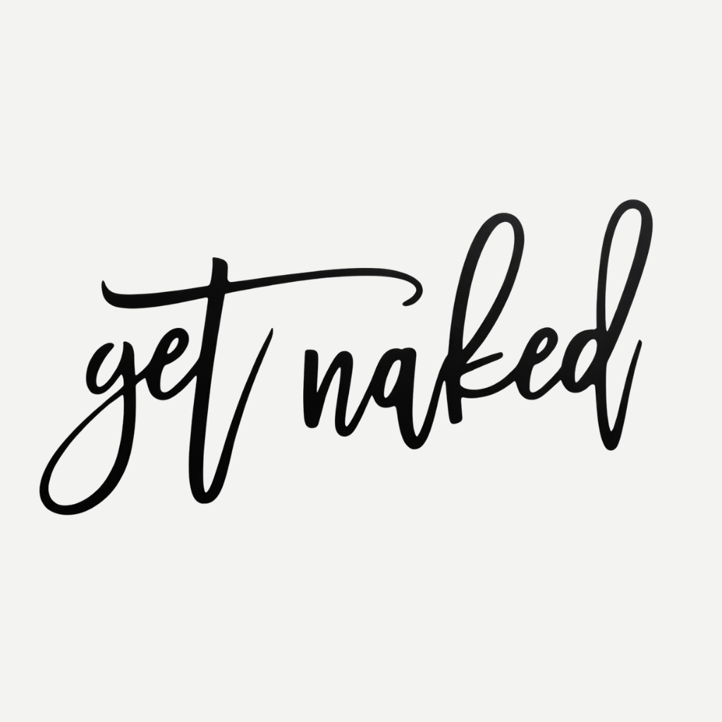 Get Naked Metal Wall Art – Funny Bathroom Wall Decor