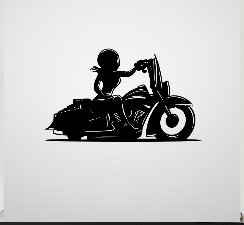 Female Biker Metal Wall Art