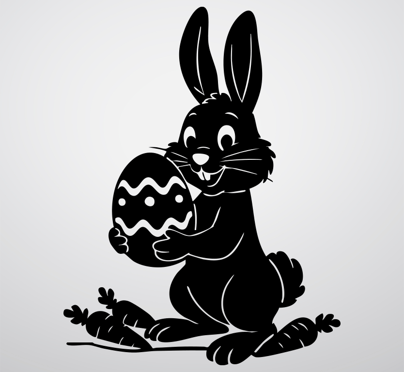 Happy Easter Bunny Metal Wall Art, view 7 by MetalPlex