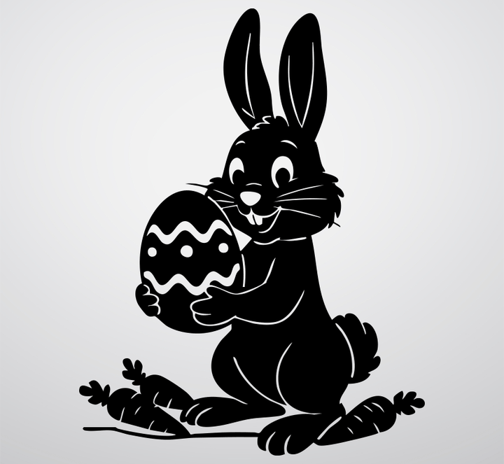 Happy Easter Bunny Metal Wall Art, view 7 by MetalPlex