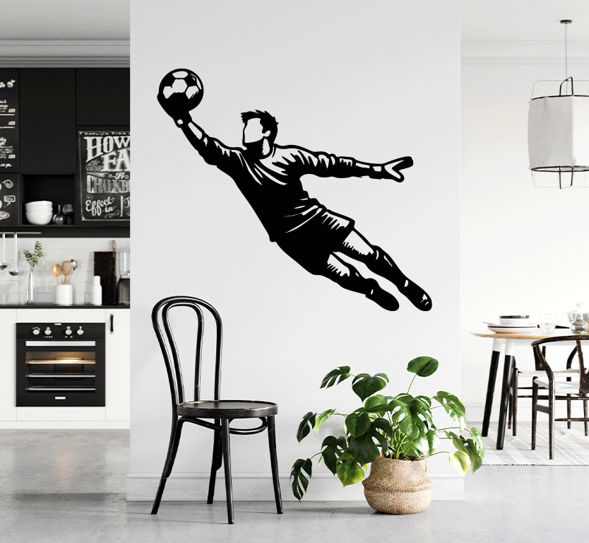 Goalkeepr Diving Save Metal Wall Art