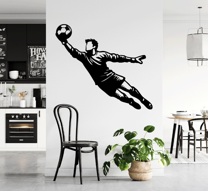 Goalkeepr Diving Save Metal Wall Art