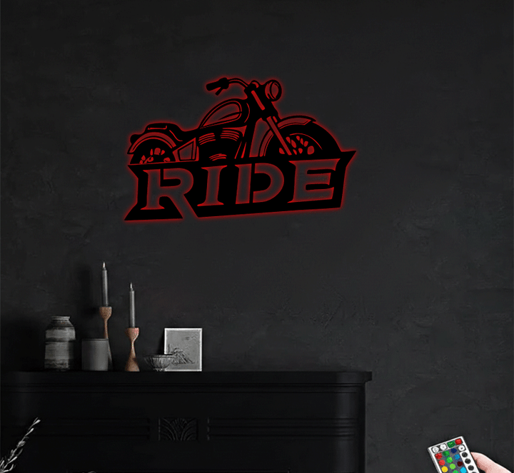 Ride Motorcycle Metal Wall Art