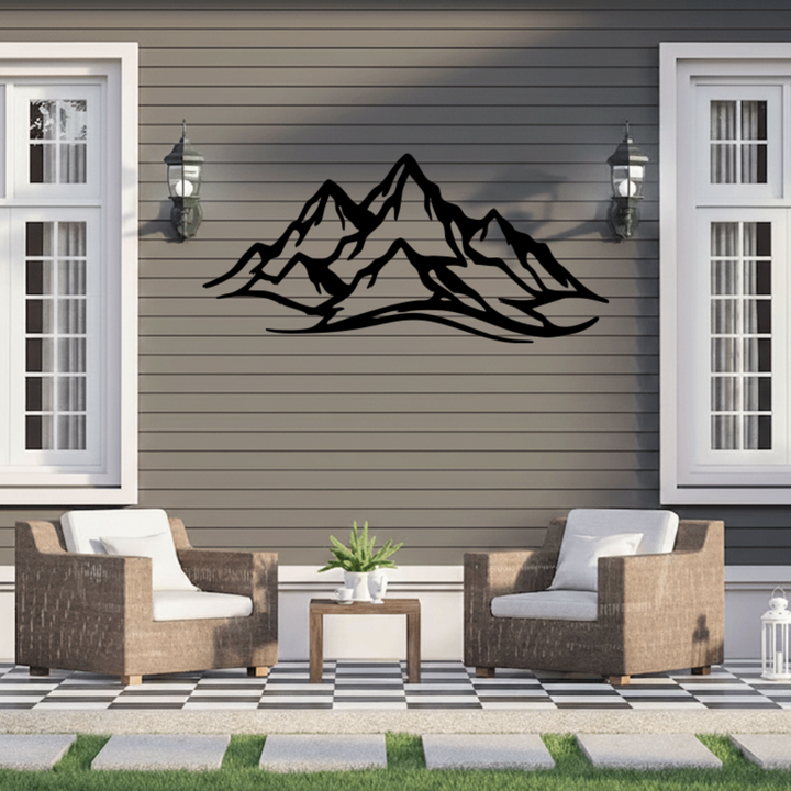 Mountain Range Metal Wall Art – Recycled Aluminum Decor