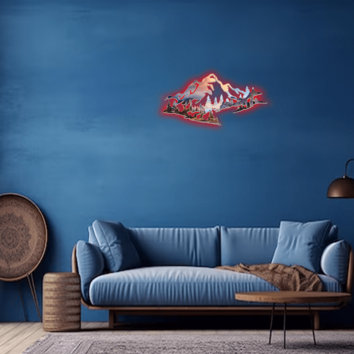 Yosemite Basin Mountain Range View Metal Wall Art – National Park Home Decor