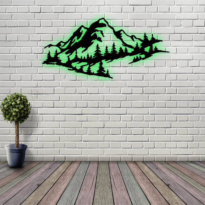 Mountain Range View Metal Wall Art