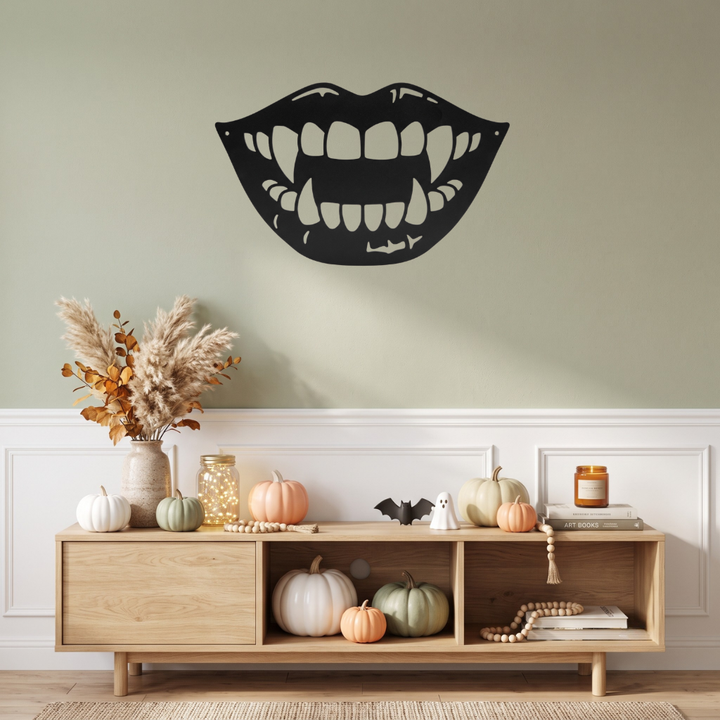 Spooky Lips Metal Wall Art