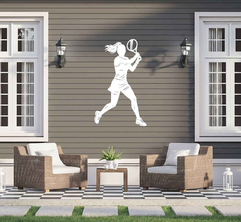 Female Tennis Player Metal Wall Art