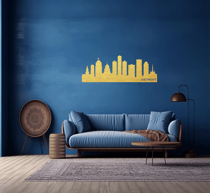 Detroit Skyline Metal Wall Art, view 6 by MetalPlex