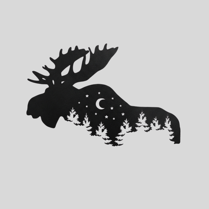 Moose Alternative Metal Wall Art – Rustic Wildlife Cabin &amp; Lodge Home Decor