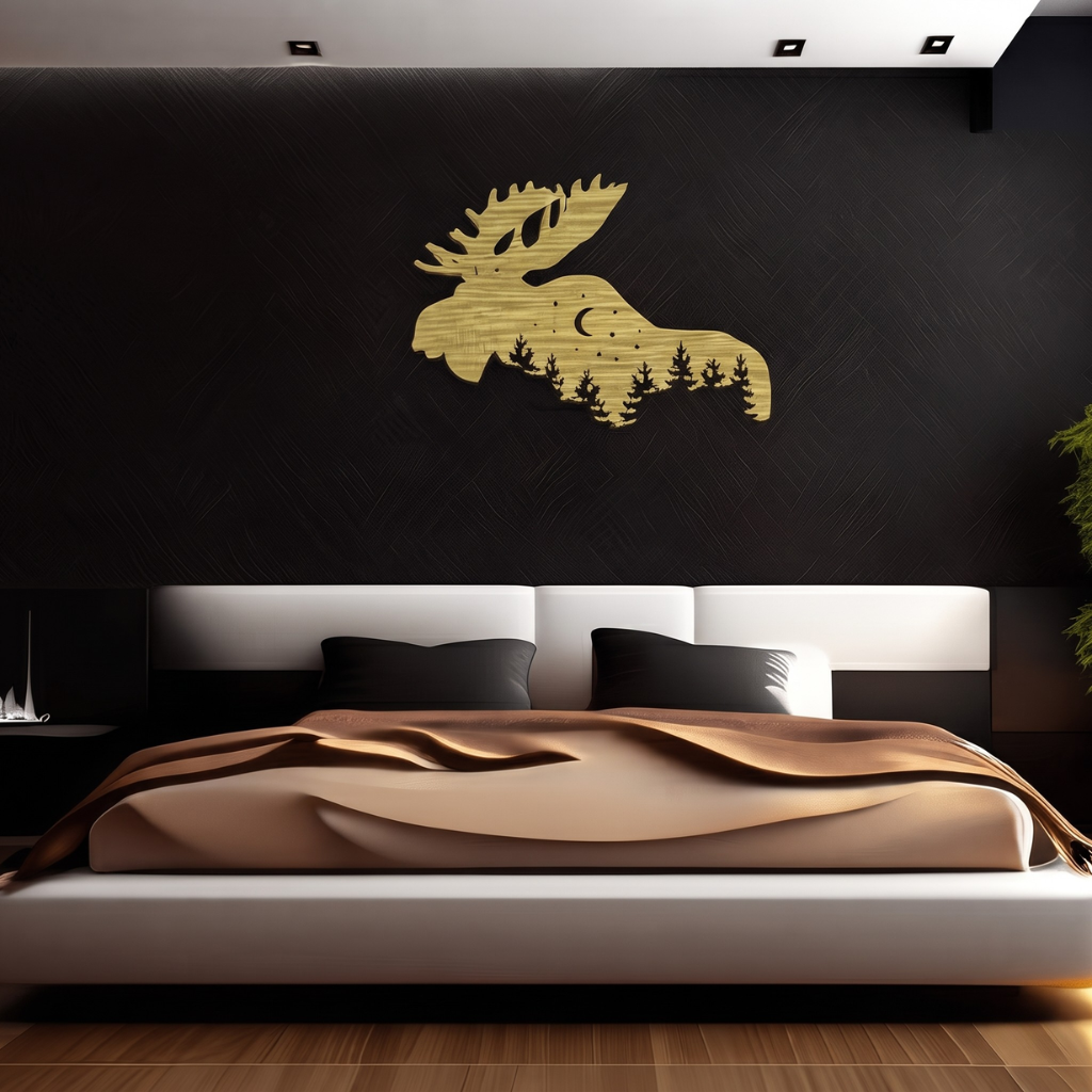 Moose Alternative Metal Wall Art – Rustic Wildlife Cabin &amp; Lodge Home Decor