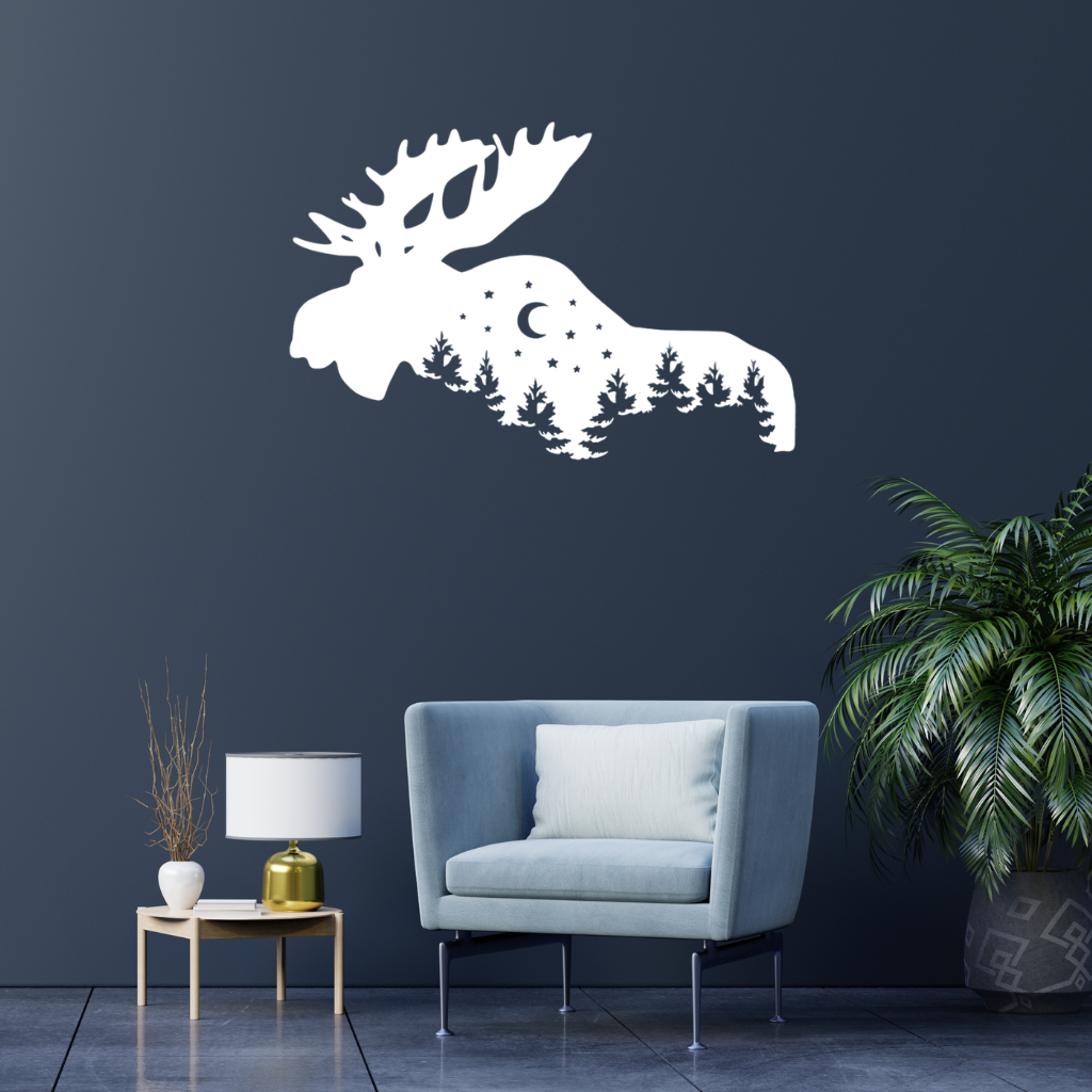 Moose Alternative Metal Wall Art – Rustic Wildlife Cabin &amp; Lodge Home Decor