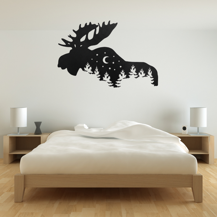 Moose Alternative Metal Wall Art – Rustic Wildlife Cabin &amp; Lodge Home Decor