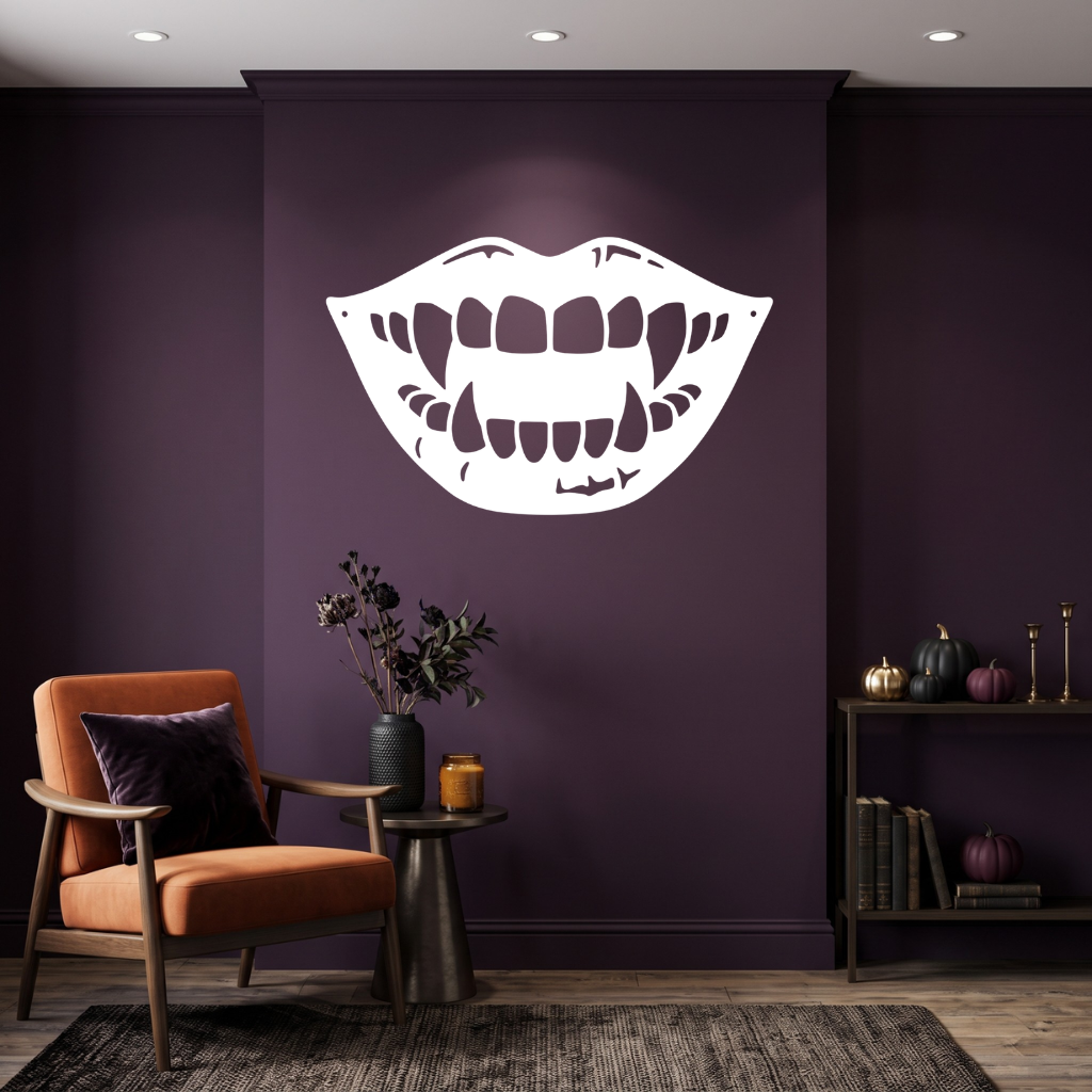Spooky Lips Metal Wall Art
