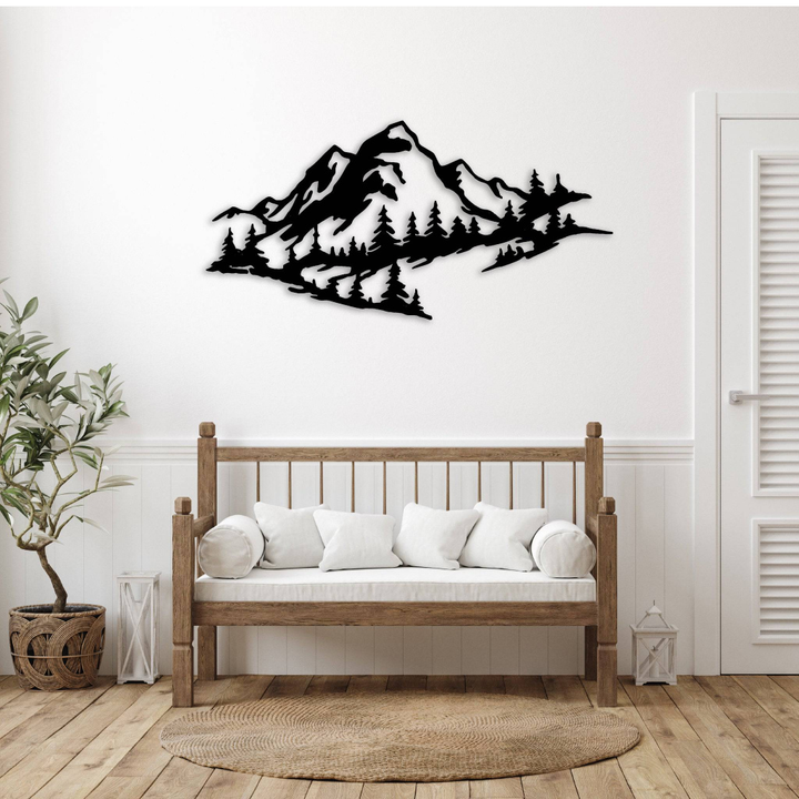 Mountain Range View Metal Wall Art