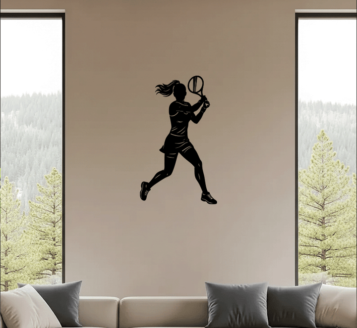 Female Tennis Player Metal Wall Art