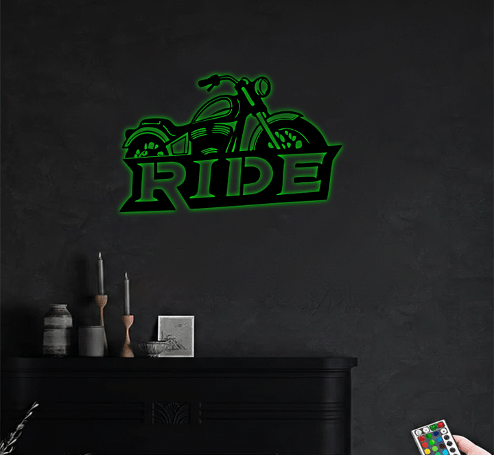 Ride Motorcycle Metal Wall Art