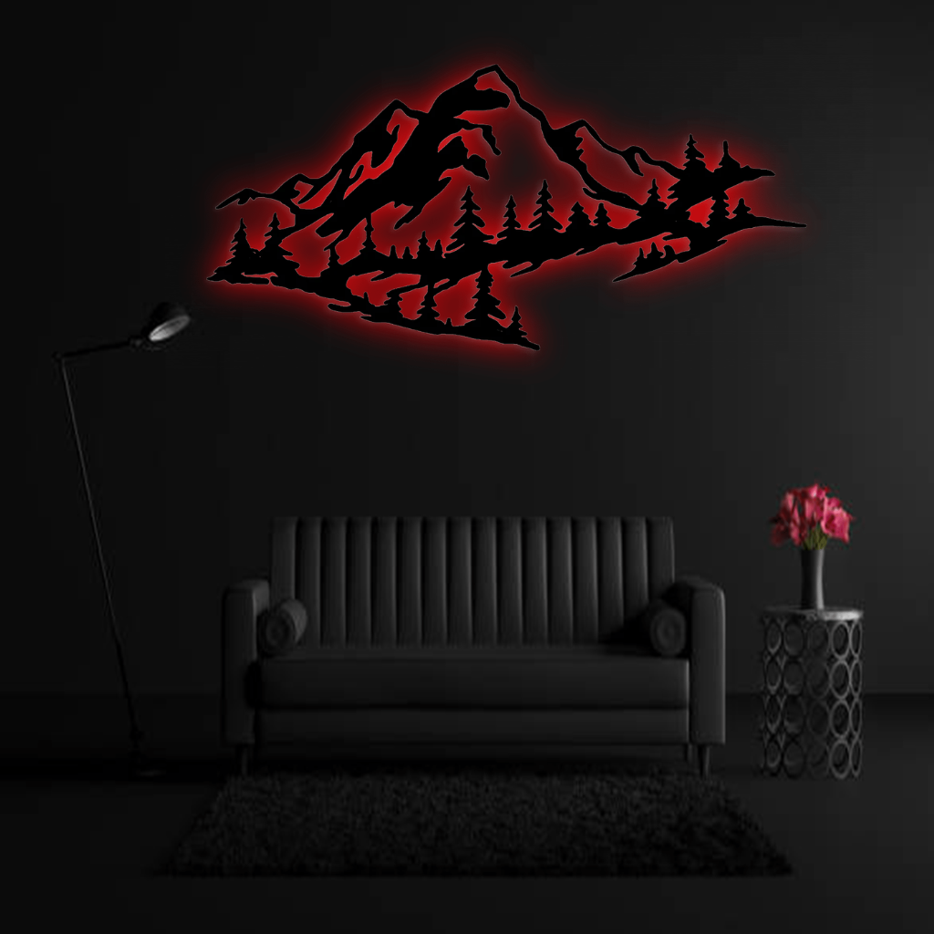 Mountain Range View Metal Wall Art
