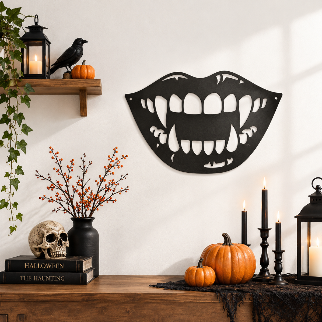 Spooky Lips Metal Wall Art