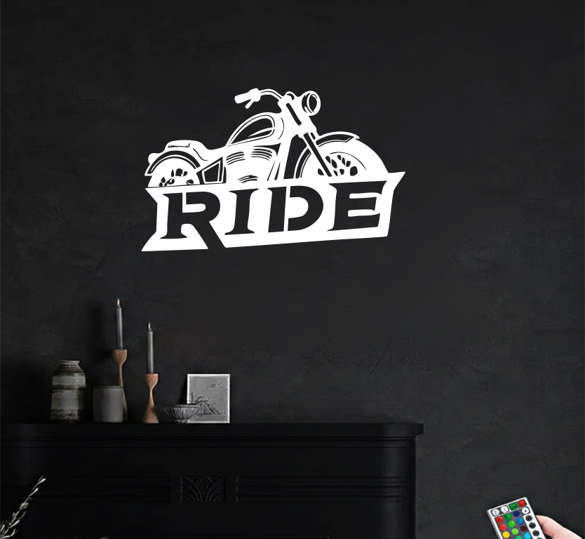 Ride Motorcycle Metal Wall Art