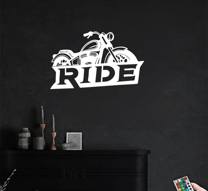 Ride Motorcycle Metal Wall Art
