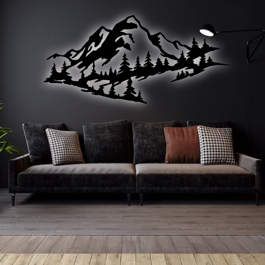 Mountain Range View Metal Wall Art