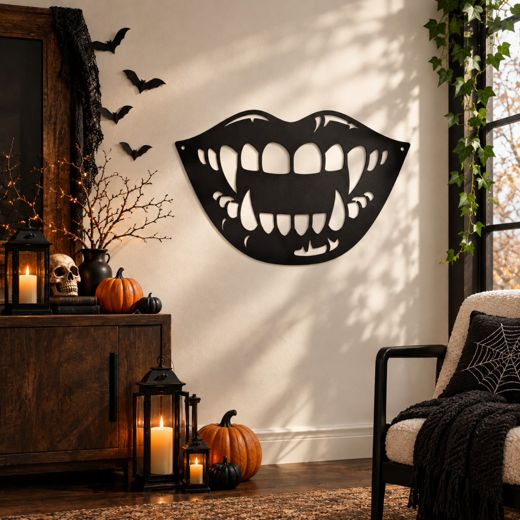Spooky Lips Metal Wall Art