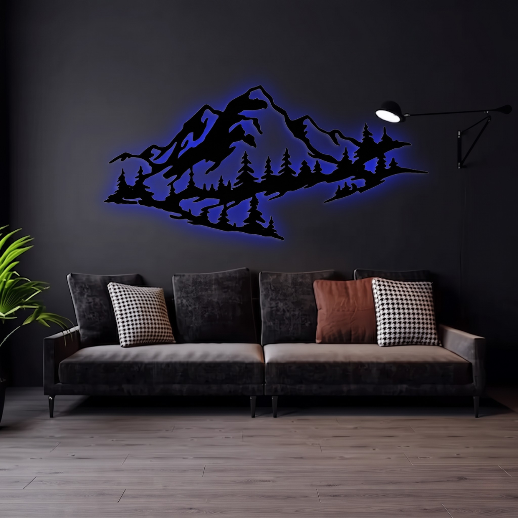 Mountain Range View Metal Wall Art